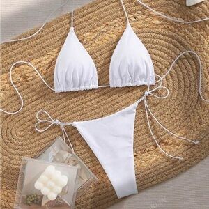 White Triangle Bikini Set